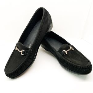 SAS Women’s Black Suede Metro Shoes in Charcoal Nubuck Size 9.5